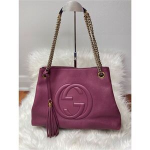 Gucci Soho Pebbled Leather Medium Tote with Certificate of Authenticity